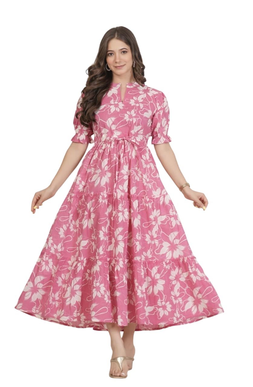 khejal Elegant Floral Feeding Kurti for Women | Pure Cotton Maternity Gown with Easy Nursing Access | Comfortable Dress-picture-13