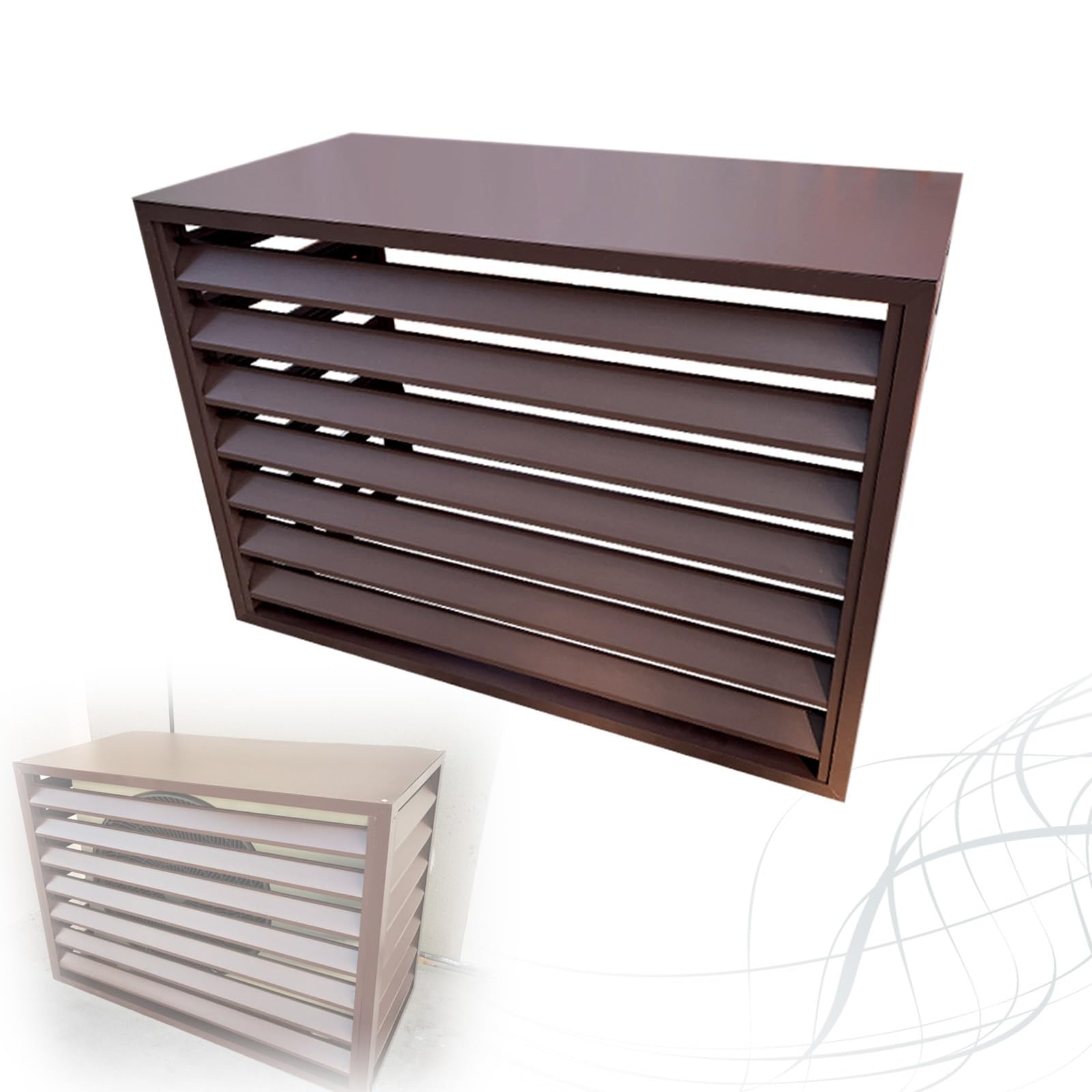 Osłona klimatyzatora zewnętrznego, aluminiowy stojak do przechowywania roślin z kratką ochronną, 100 x 50 x 70 cm, odporna na warunki atmosferyczne, osłona ogrodowa do jednostek powietrznych i