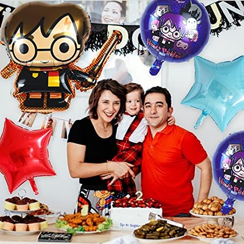 simyron Birthday Party Decorations Magic Wizard Balloons Set Magician Theme Party Supplies Magic Wizard Party Balloons Wizard School Party Decorations for Kids Birthday Party (5PCS)