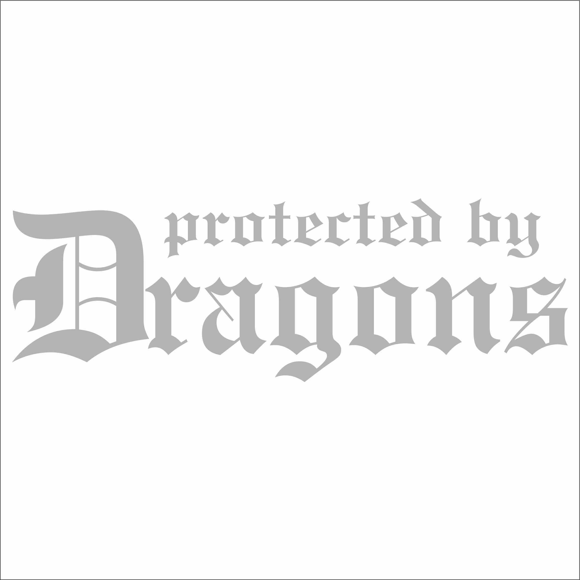 Indigos Ug Silver Sticker/Decal - Jdm - Die Cut - Protected By Dragons Decal Car Window Laptop Sticker - 149Mmx48mm - Car Laptop Tuning Gift