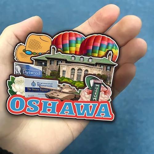 Miniatura 4 de Oshawa Ontario Canadá - Imán de madera para nevera, colección de madera 3D, hecho a mano, recuerdos de la ciudad de viaje, imán para nevera,