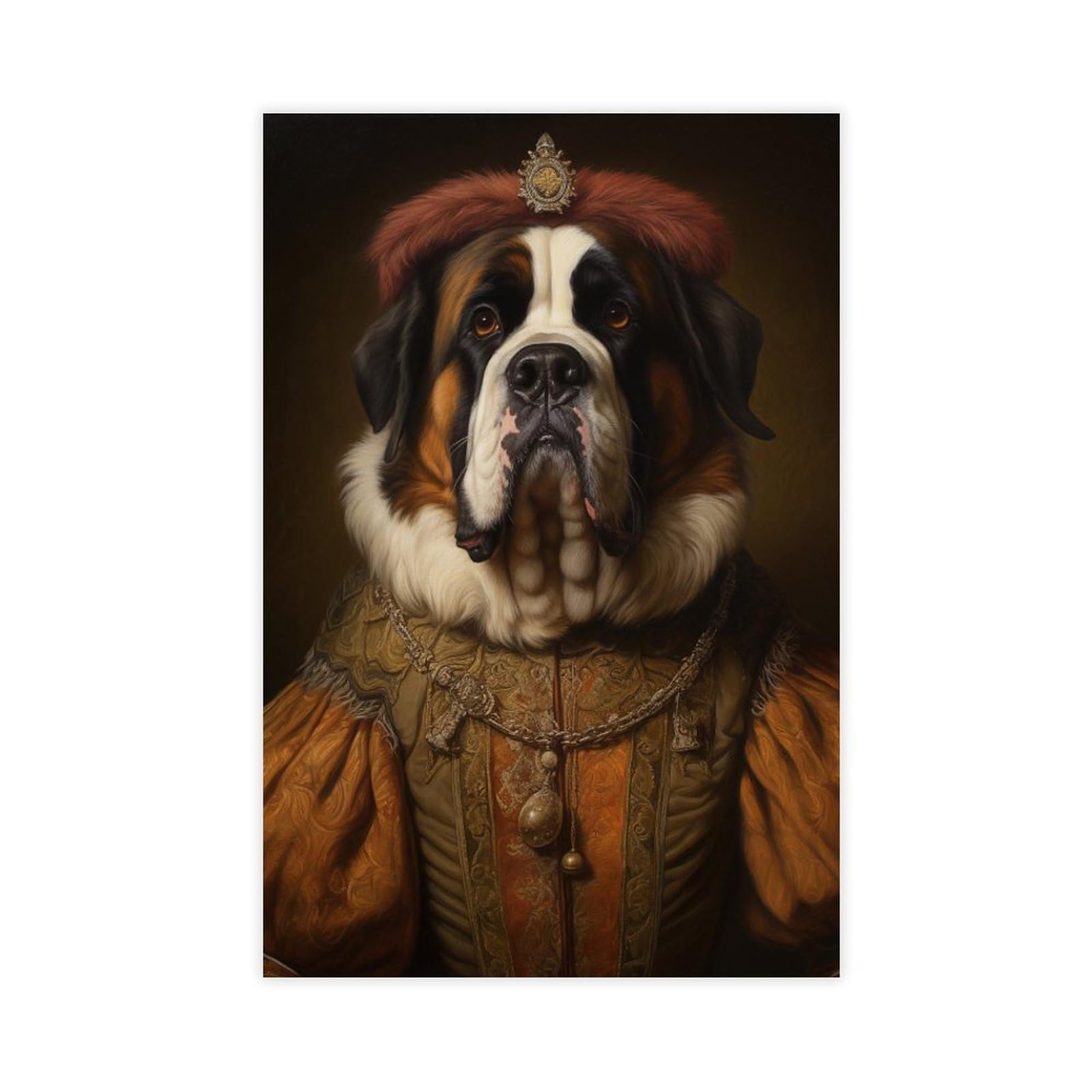 Pyberon Unframed Print-Style Saint Bernard Canvas Poster For Dorm Room Decor Gift