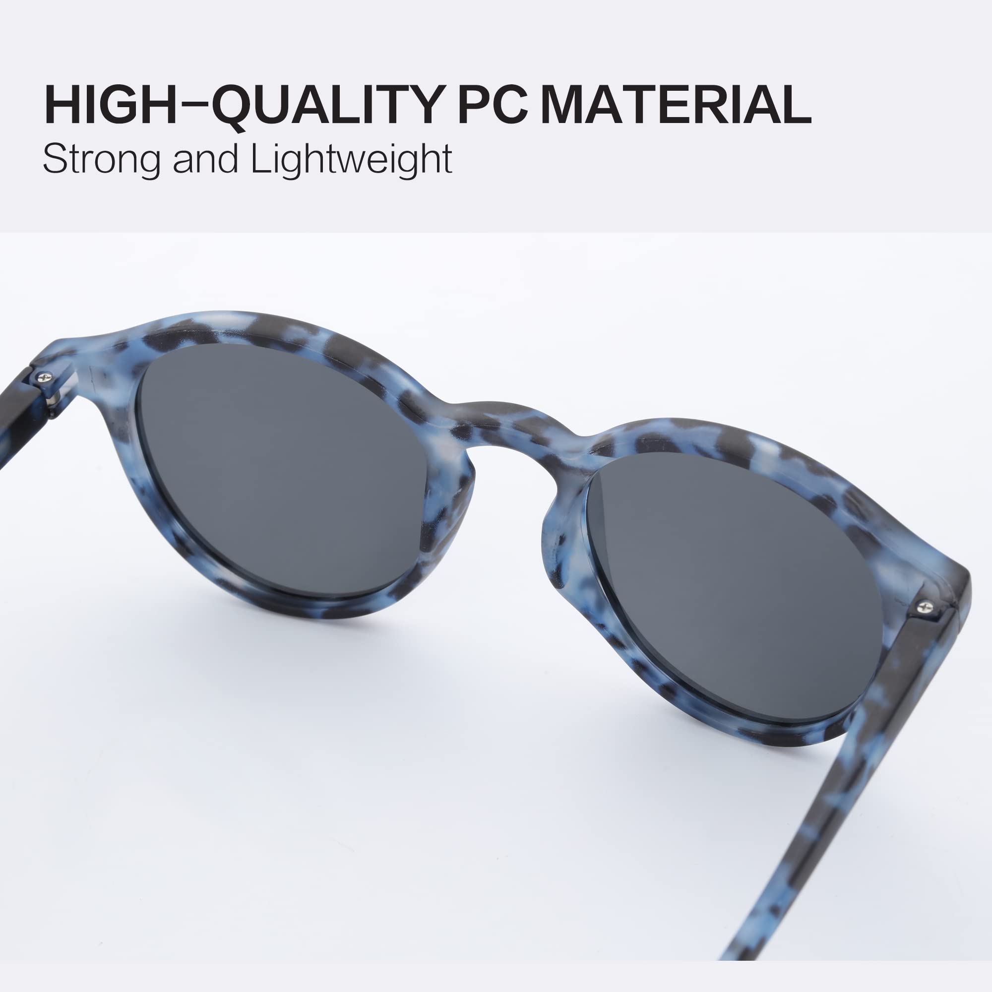 ZENOTTIC Occhiali da Sole Polarizzati Retrò Classici Rotondi Vintage Occhiali da Sole UV400 Montatura da Uomo e Donna