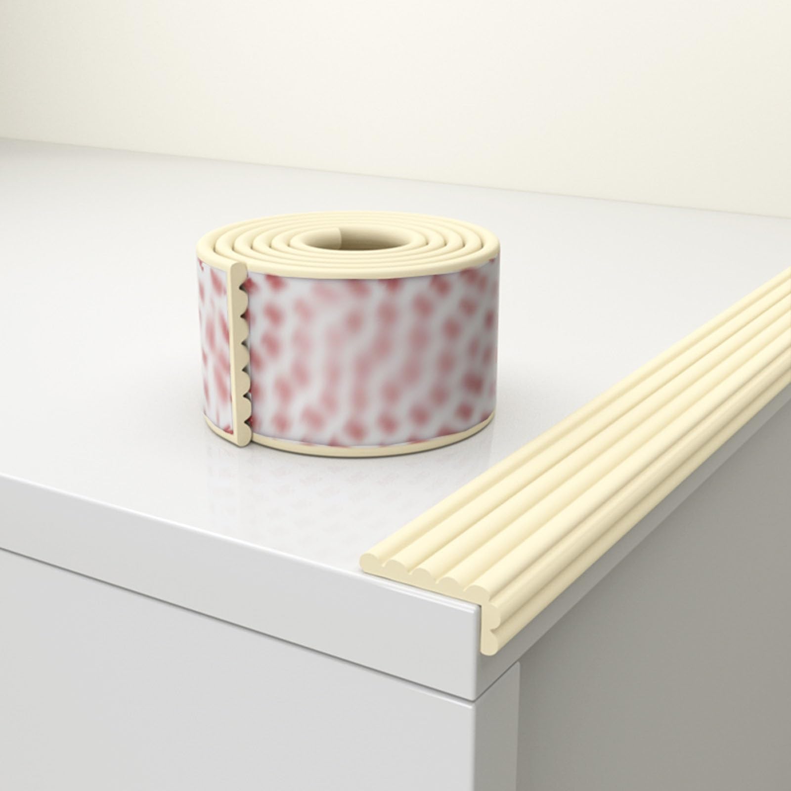 sdneNest Eckenschutz, Tischkantenschutz, Couchtisch, Möbel, Wand, Eck-Schaumstoff, Klebeband, mit Klebstoff, Breite 7,6 cm, Dicke 80 mm, Breite 5 m