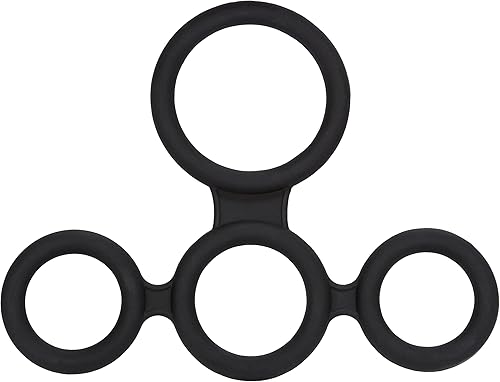 Miniatura 3 de CalExotics Big Mans Spreader - Protector de erección de silicona con 4 anillas color negro 12754_negro