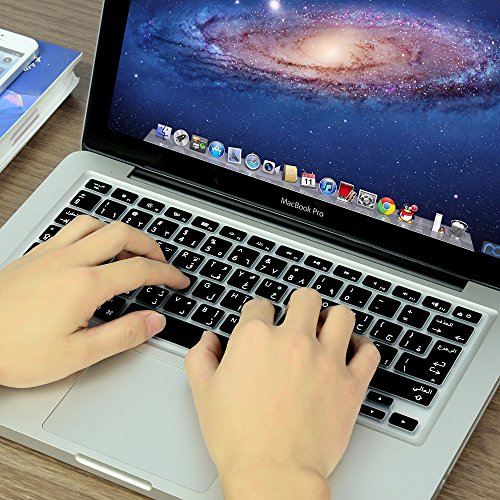 Xskn Arabic Language Silicone Keyboard Skin Cover For Macbook Air 13 & Macbook Pro 13 15 17 (Us & European Iso Keyboard) (Black) #TOP4