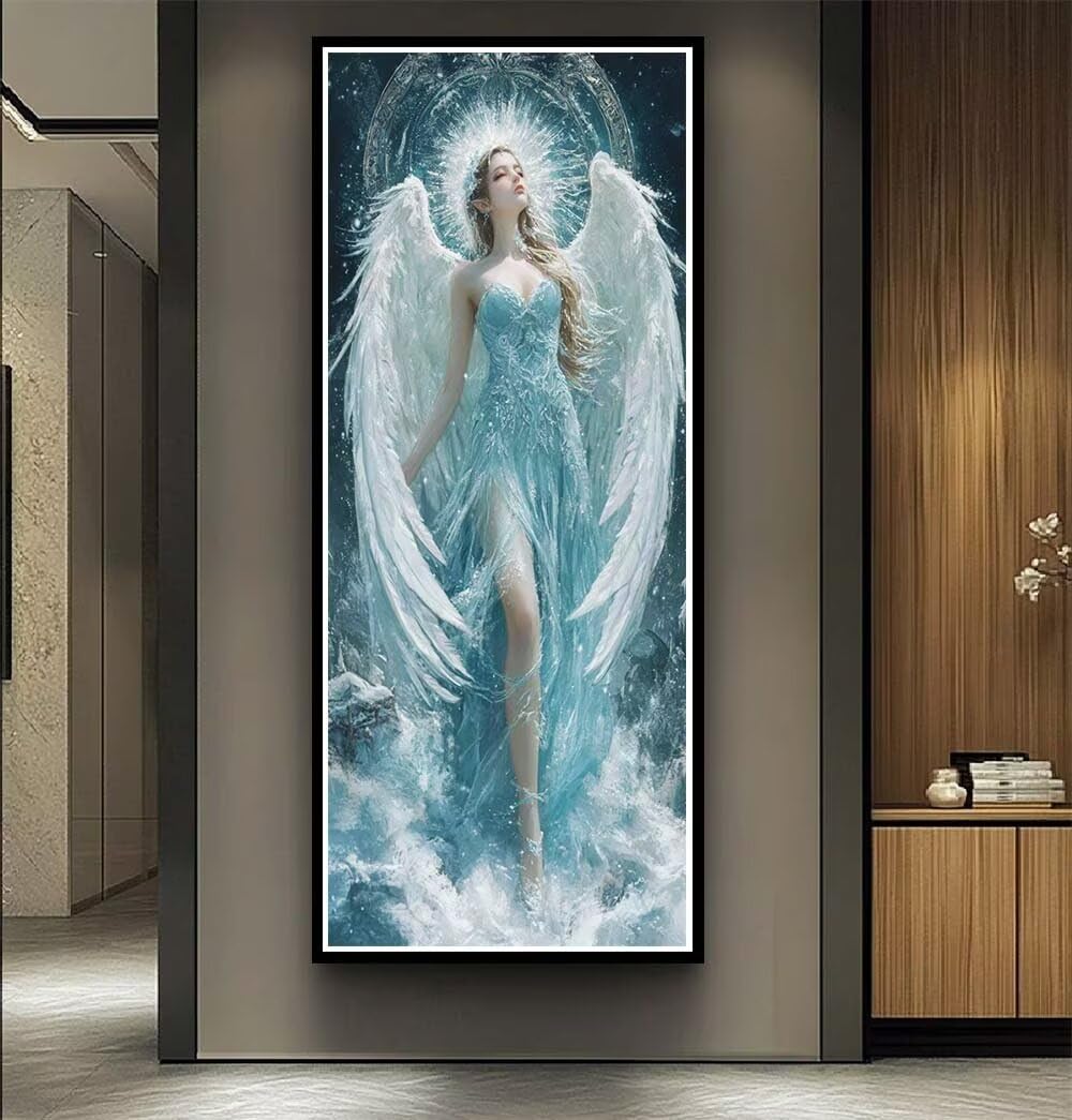 Diamond Art Painting Kits for Adults 40x80cm, 5D Large Diamond Painting Angel Full Round Drill Gem Art Queen Crystal Cross Stitch Arts Crafts Paint by Numbers for Home Wall Decor Gifts -LR1121