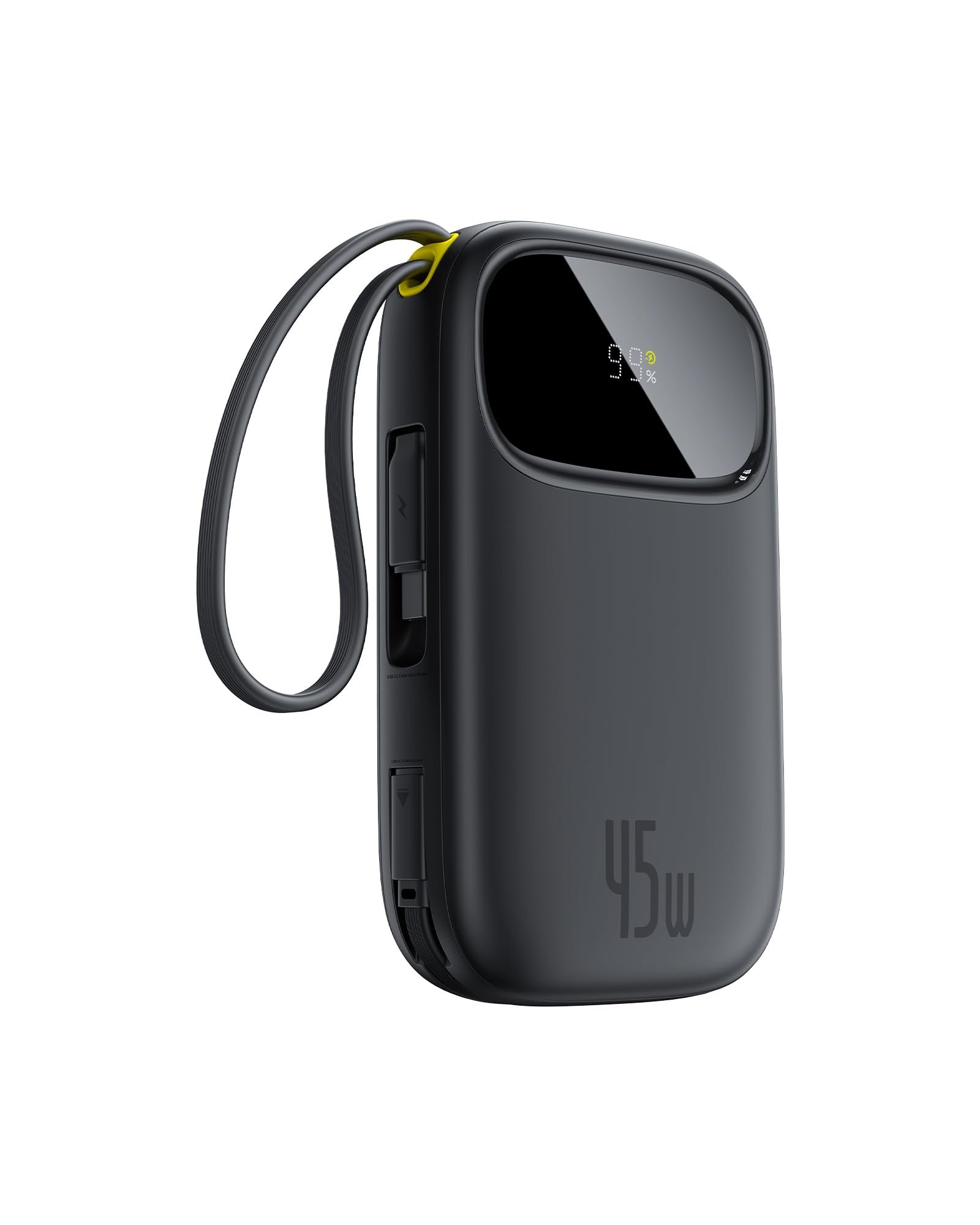 Baseus QPow3 Powerbank 45 W 20000 mAh with 2 Integrated USB-C Cable, Power Bank PD3.0 QC4.0, 3 USB C and 1 USB A, LED Display Quick Charge Function for iPhone 16/15/14 Pro Max, iPad, Galaxy, Black-image-4