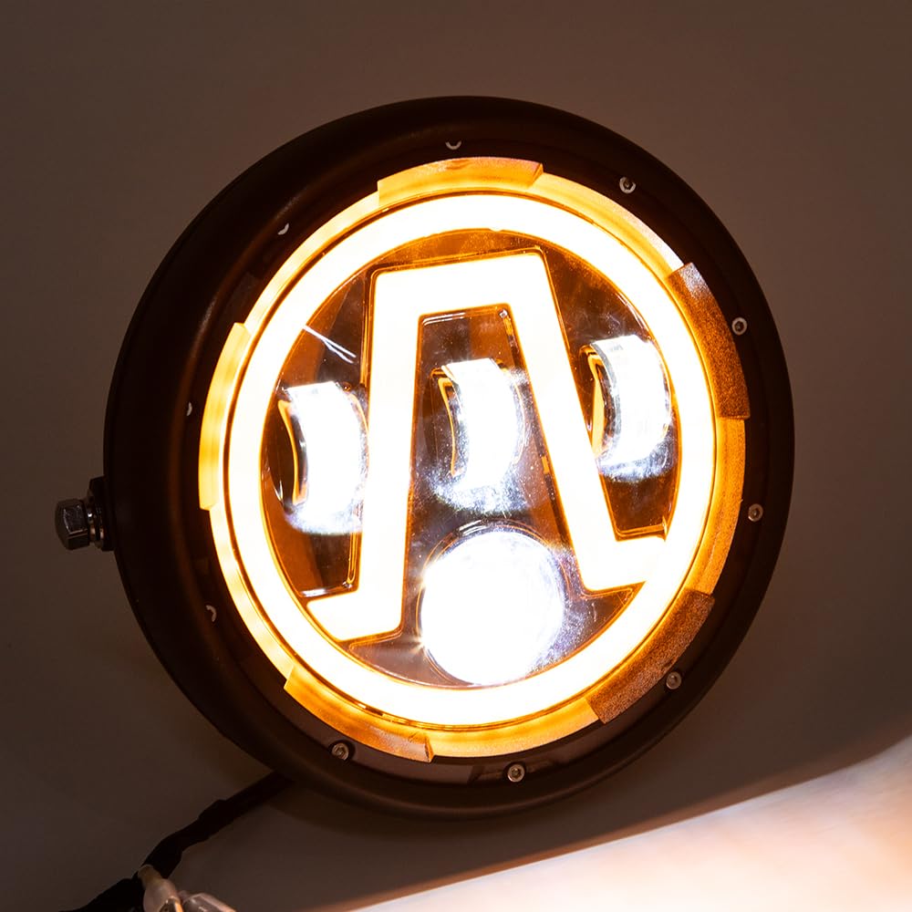 Reflektor motocyklowy LED 7" uniwersalny retro reflektor przedni do Cruiser Cafe Racer Chooper