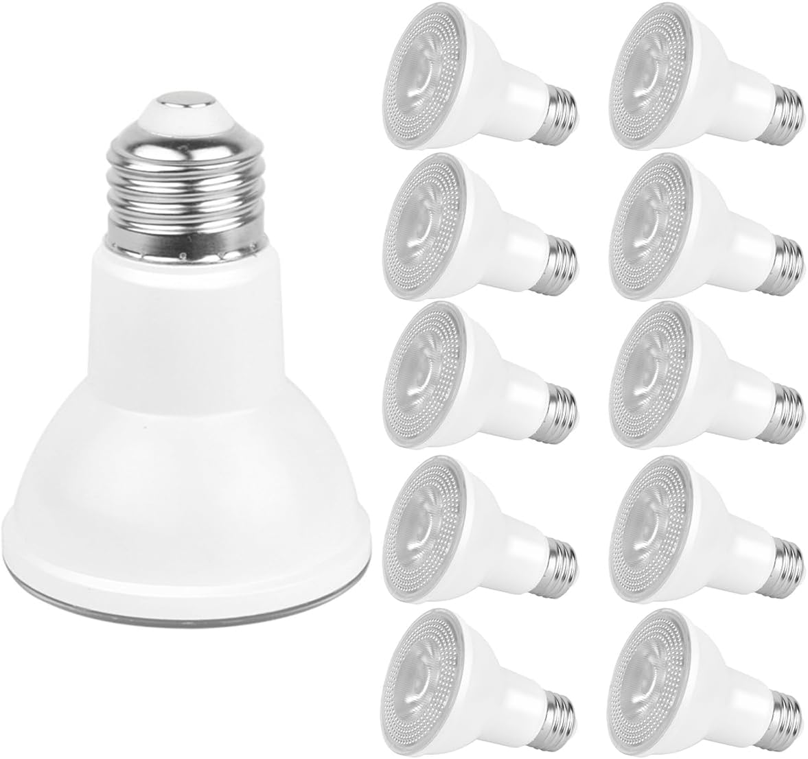 PAR20 LED Light Bulb Dimmable,10-Pack 7W (50W Equivalent) Spot Light,4000K (Neutral White Glow), CRI 90+, E26 Screw Base