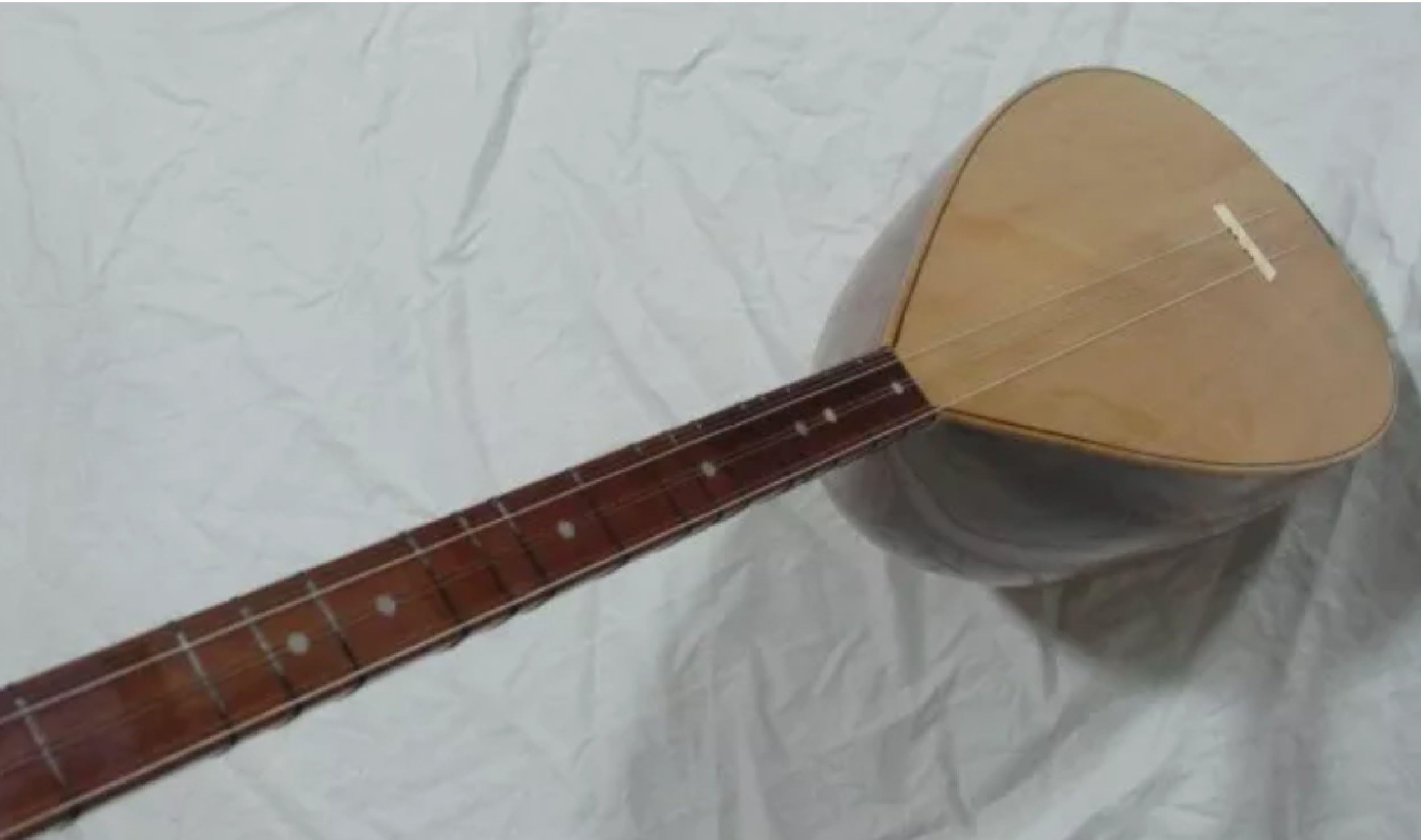 Turkish Carved Long Neck Saz Baglama With Free Case cr1