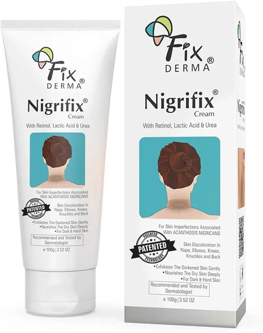 Nigrifix Cream for Acanthosis Nigricans with Lactic Acid For Body Parts like Neck, Ankles, Knuckles, Armpits, Thighs & Elbows | Exfoliant 100 g (Pack of 2)