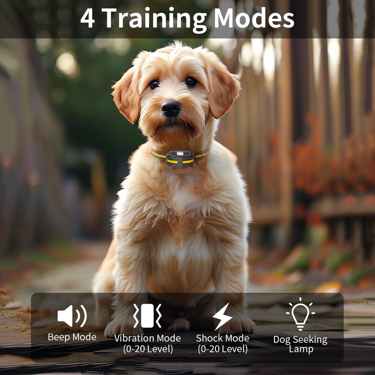 Dog Shock Collar (8-120Lbs) - 2600FT Dog Training Collar with 3 Training Modes, Security Lock,Reflective Nylon Colar,IP67 Waterproof＆Rechargeable Remote e-Collar for All Breeds