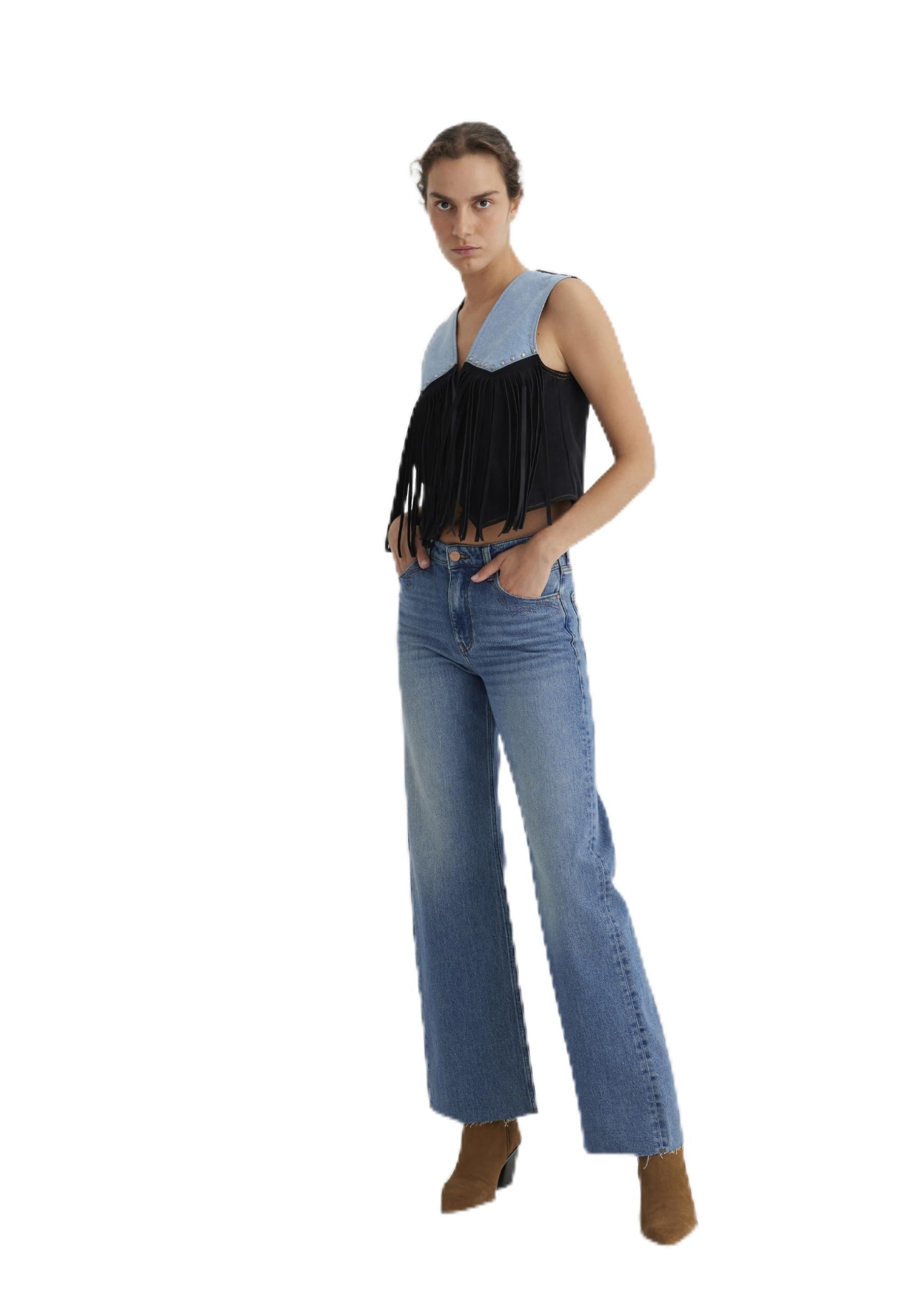 Mavi Damen Denim Pants Malibu Wide Leg Jeans