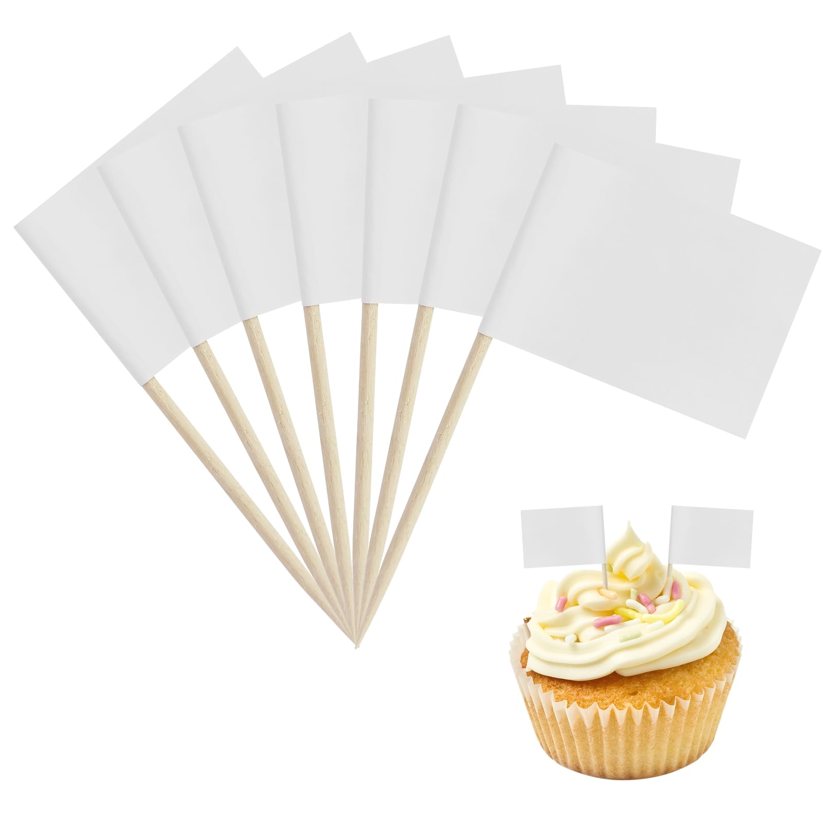120 pezzi pezzi di stuzzicadenti vuoti, bandiere di stuzzicadenti, bandiere da scrivere, stuzzicadenti di carta, per torte, frutta, decorazione per feste