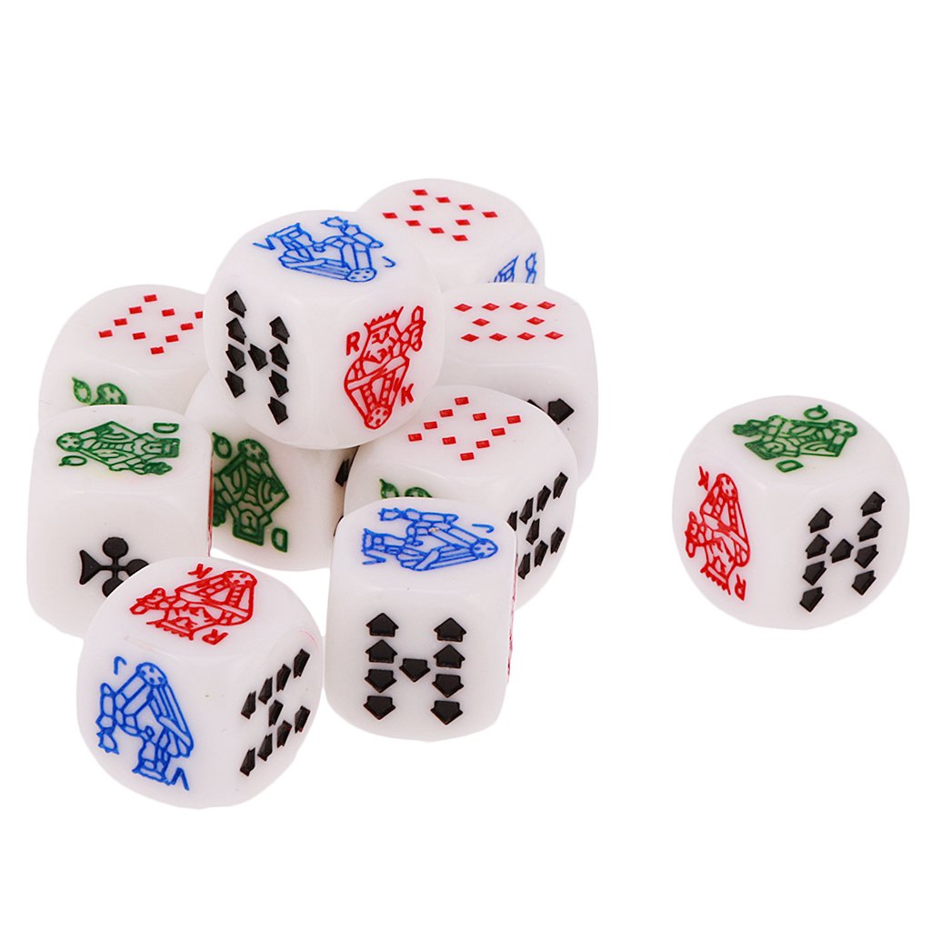 SM SunniMix 20 Pezzi Dado A Sei Dadi D6 12 Mm per Poker da Casinò