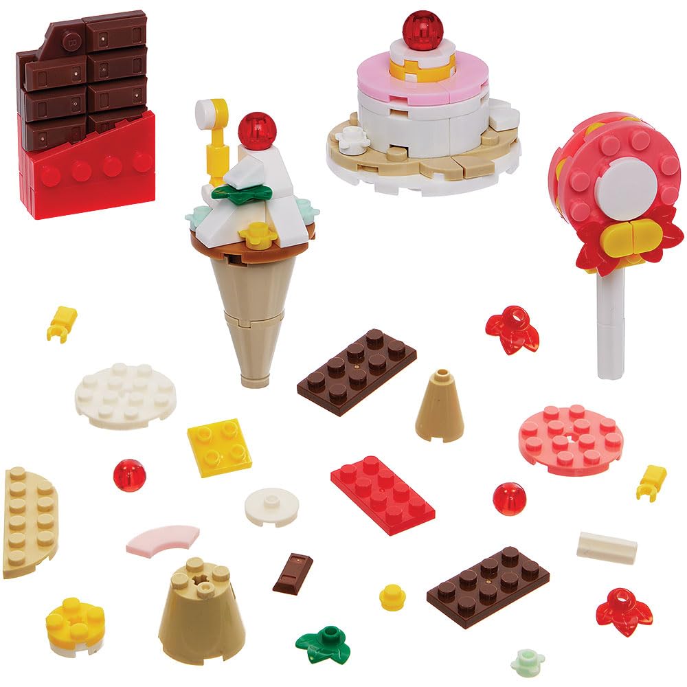 Baker Ross VC228 Sweet Treats Building Brick Kits - Pack of 4, Mini Sweet Treat Brick Models