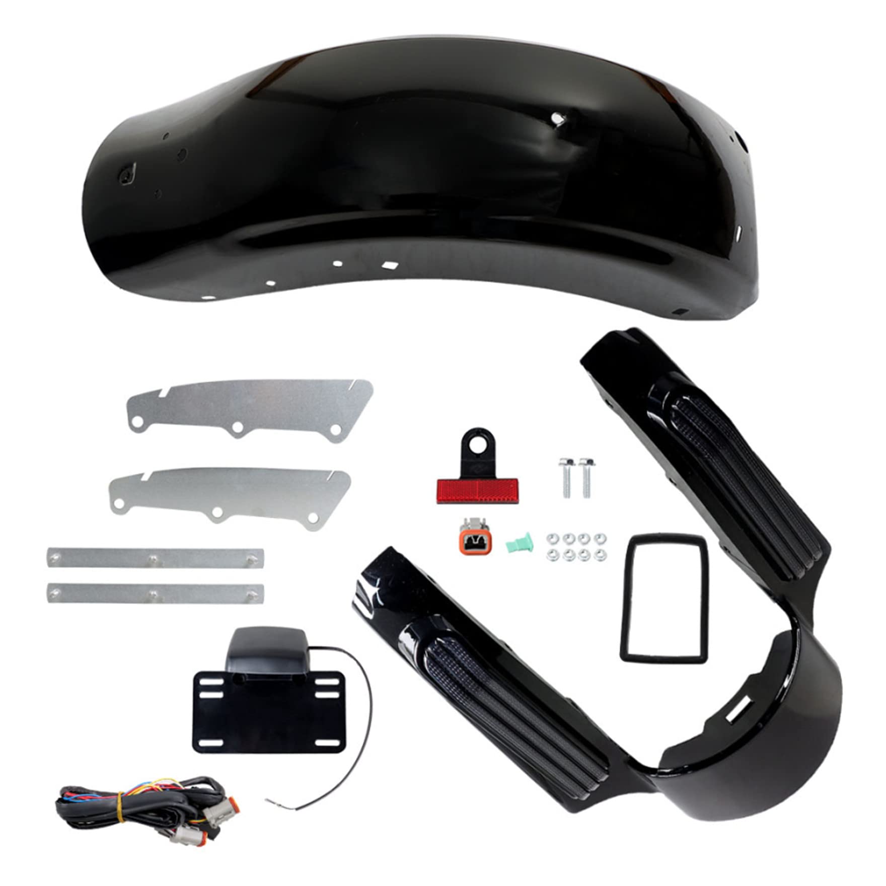 waltyoturRear Mudguard System Replacement for Touring 2014-2022 CVO Style Black