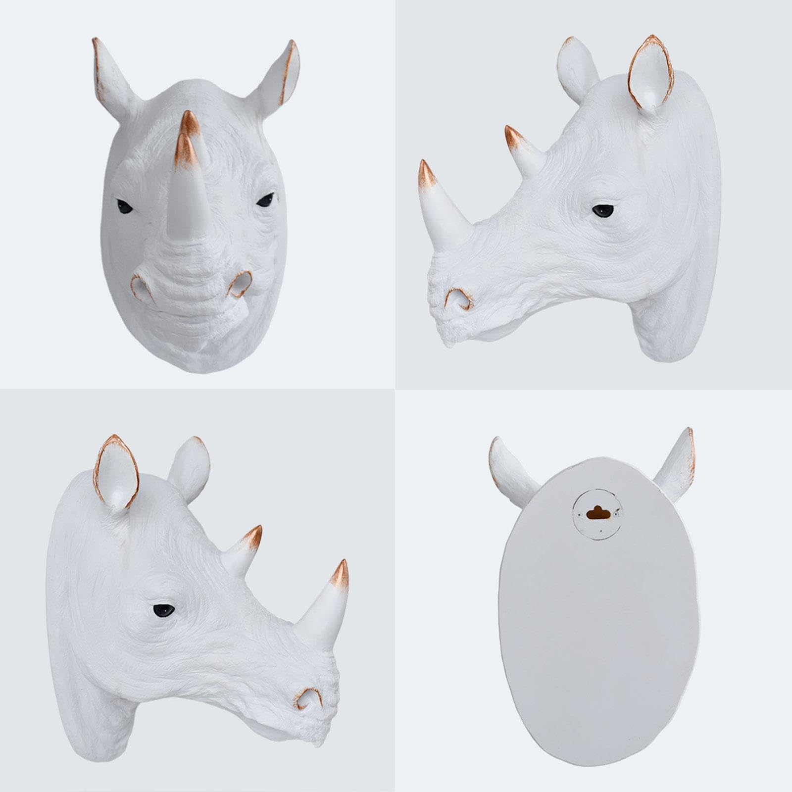Amazon.co.jp: FQRDKT 樹脂製サイの頭の彫刻フィギュアコレクション