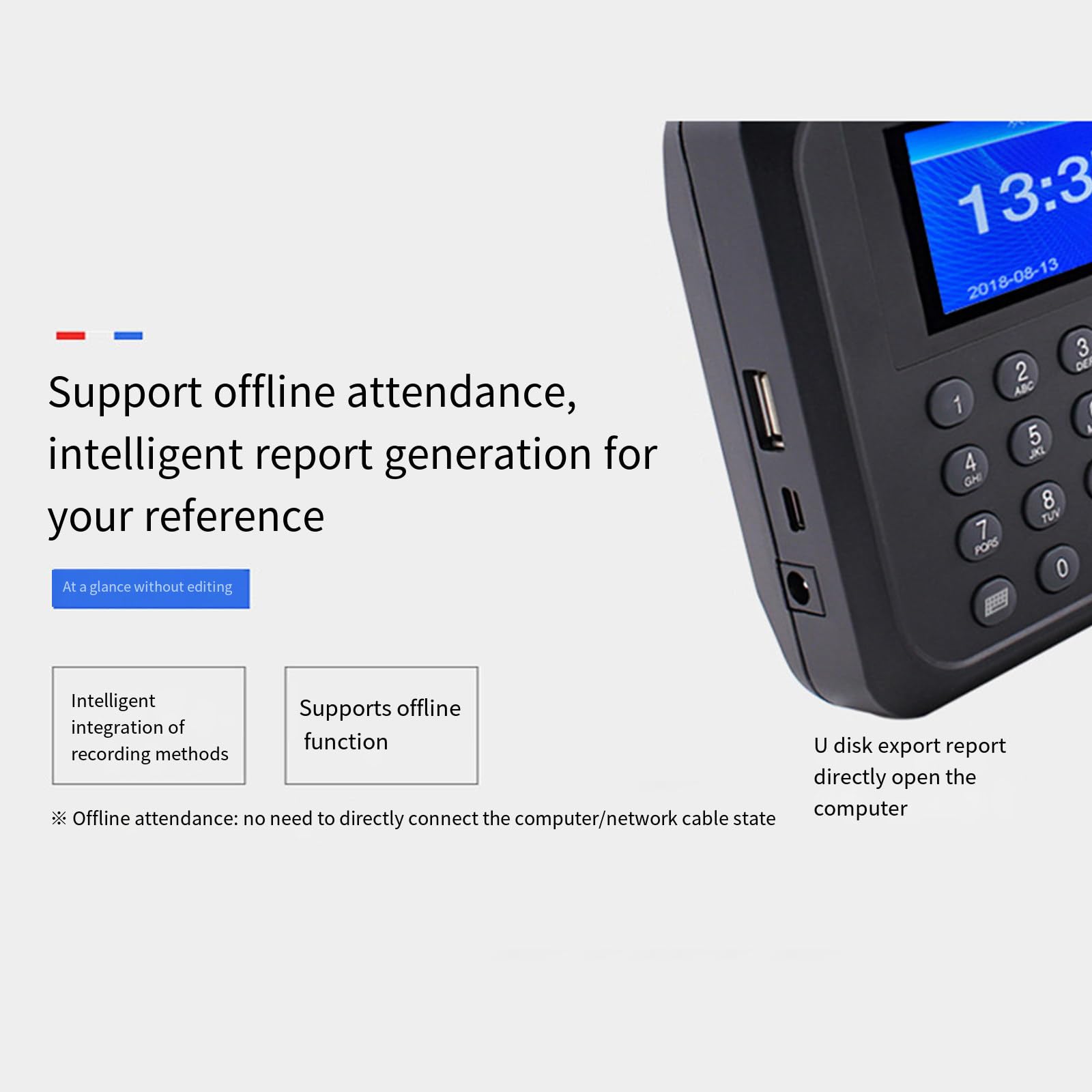 Macchina per presenze Pendolarismo, multilingua, Impiegati aziendali Accesso con le dita Smart Punch Card Machine