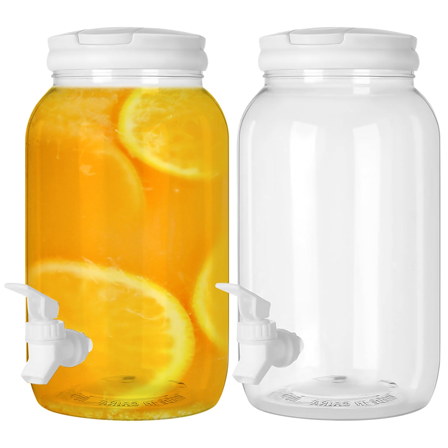 Distributeur de boissons en plastique sans BPA 1 gallon lot de 2 avec robinet pour réfrigérateur