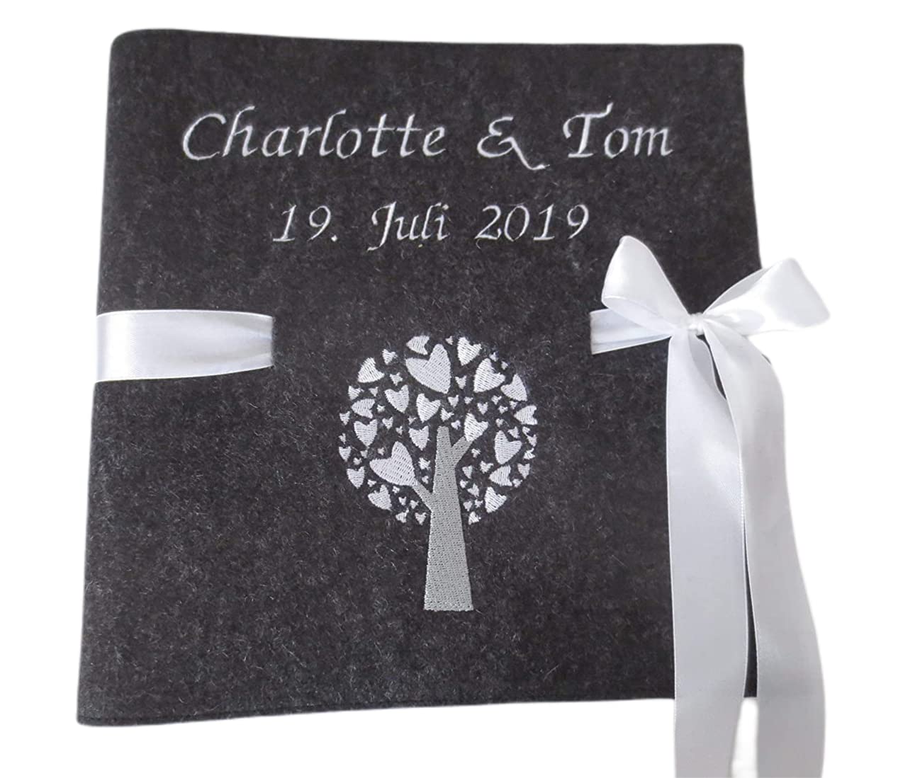 Fotoalbum Album Hochzeitsalbum Hochzeit Gästebuch Hochzeitsreise Geschenk Wollfilz Filz 26 cm x 25 cm