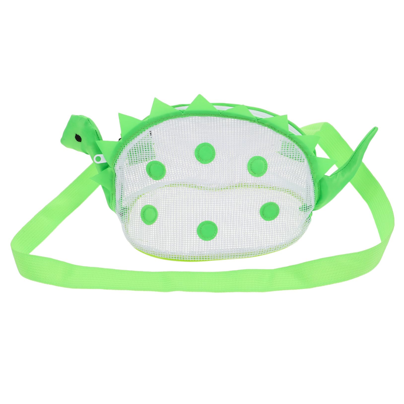 Ipetboom Portable Kids Beach Mesh Bag With Shoulder Straps Fun Dinosaur Design For Shell Collecting And Sand Toy Storage For Beach Park And Pool Activities