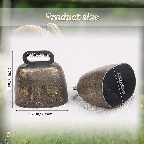 Vista 11 de KOOBOOK 2pcs vaca caballo oveja pastando cobre campanas ganado granja cobre fuerte bronce campana, Cobre, Cobre