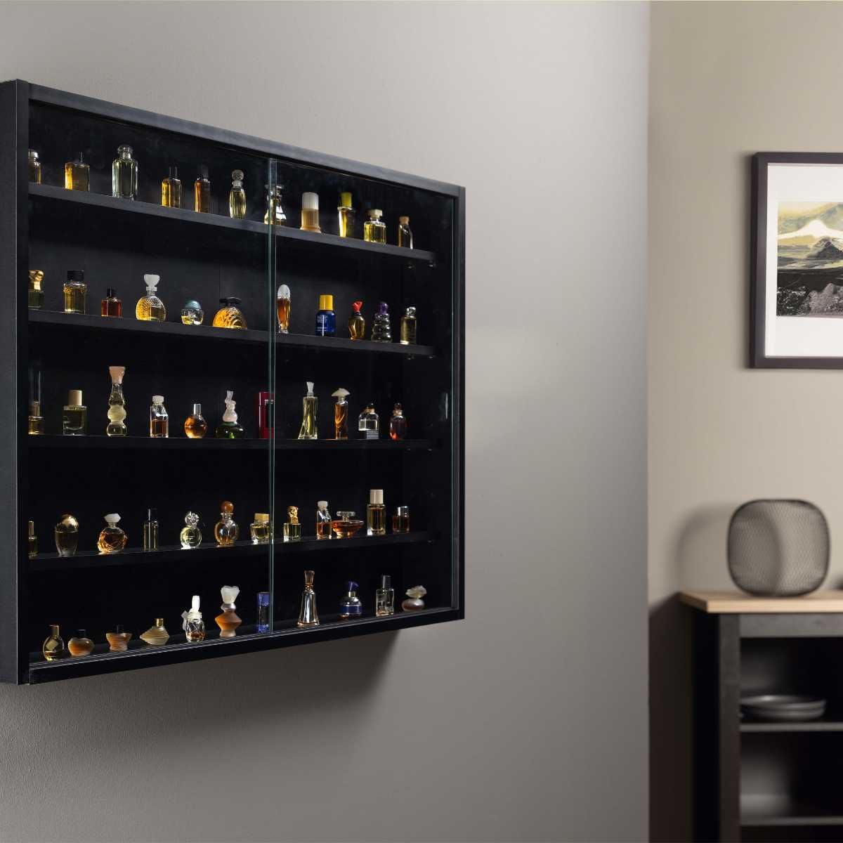 AltoBuy Vitrine Murale 5 Compartiments Noire - Collect