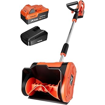 MZK Cordless Snow Shovel, 20V 12-Inch Battery Powered Snow Thrower, Battery Snow Blower with Directional Plate & Adjustable Front Handle(4.0Ah Li-ion Battery & Fast Charger Included)