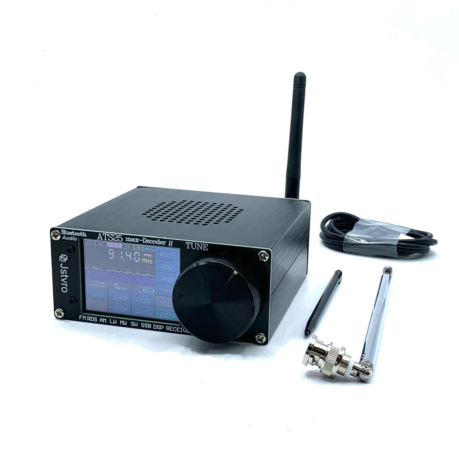 Irfora ATS-25MAX Decoder V2 2,4-Zoll-Touchscreen Tragbarer Vollband-Radioempfänger mit HAM-Frequenzmodulationsradios Suche nach CW-Decodierung WiFi LNA BT-Funktionen