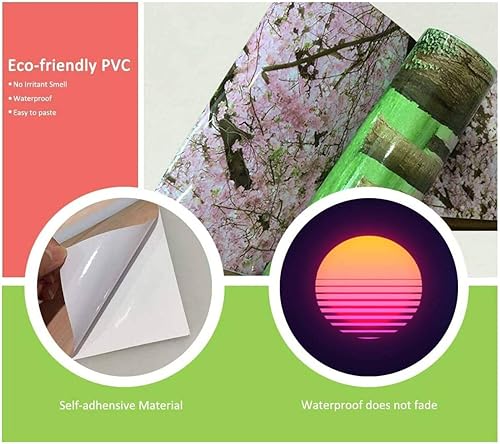 Miniatura 5 de Calcomanía 3D para puerta, diseño vintage de los años 80, diseño retro de la onda de vapor, adhesivo extraíble, PVC, mural de pared, papel pintado