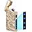 LcFun Electric Lighter USB Rechargeable, Dual Arc Plasma Lighter, Windproof Flameless Lighters, Electronic Lighters with LED Battery Indication Gifts for Men Boyfriend Husband (Dragon Gold)