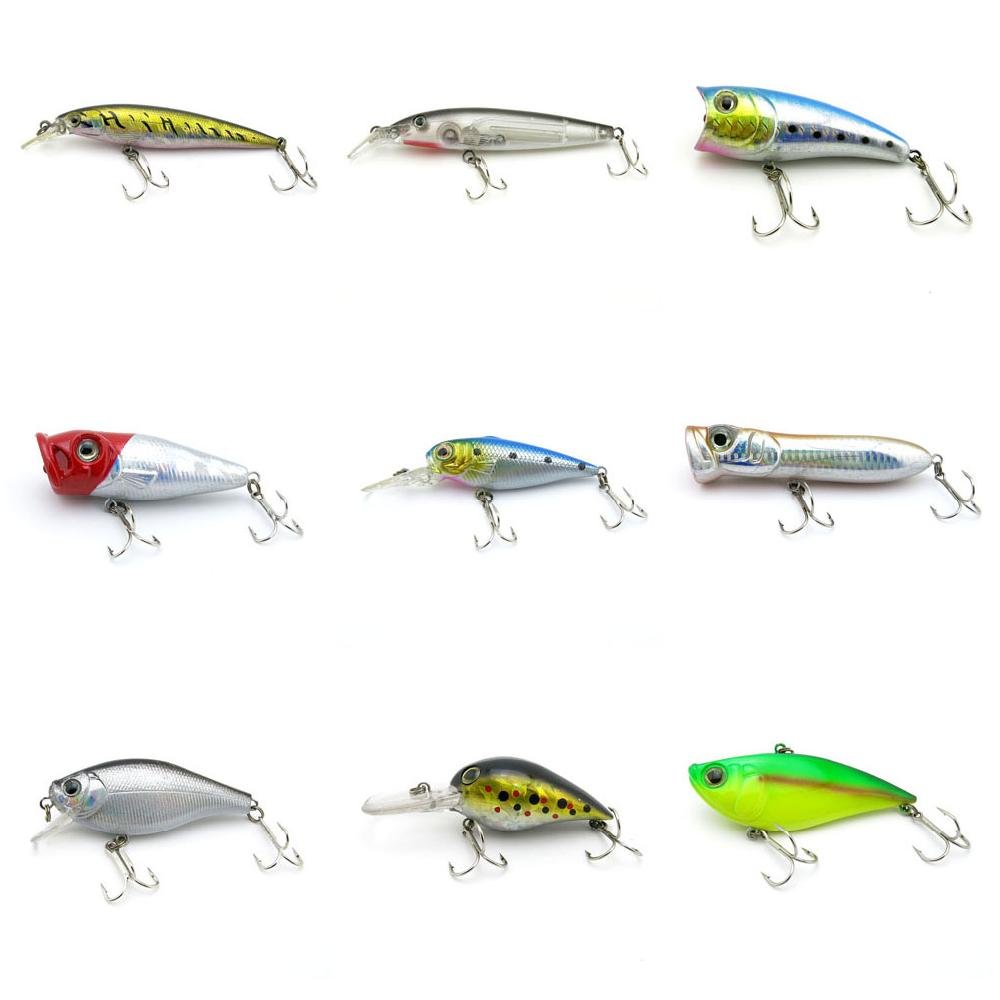 2017 saltwater fishing lures 9 Pieces Crankbait Freshwater Hard Baits Diving Topwater Floating Bass Lots : Sports & Outdoors plastic-lures Each jig is rigged Ambassadeur Catfish Abu Garcia Size:300 g