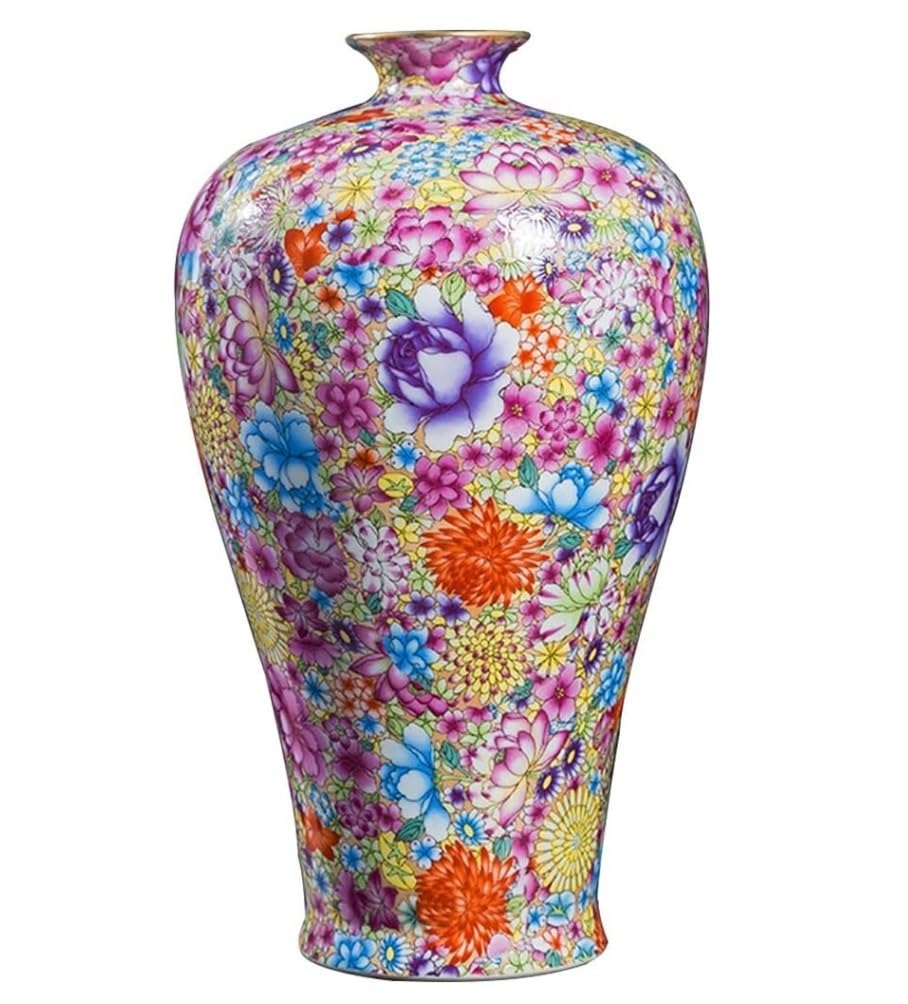 CVdrtyED Home Decor Colorful Ceramic Ginger Jar With Lid Traditional Chinese Decorative Porcelain Jars Temple With Lids Ginger Jar(B)