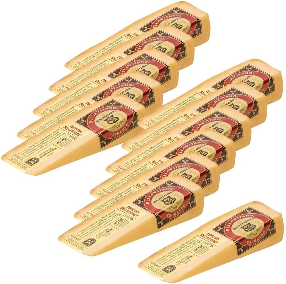 Reserve Espresso BellaVitano Cheese Wedge, 5 Ounce -- 12 per case.