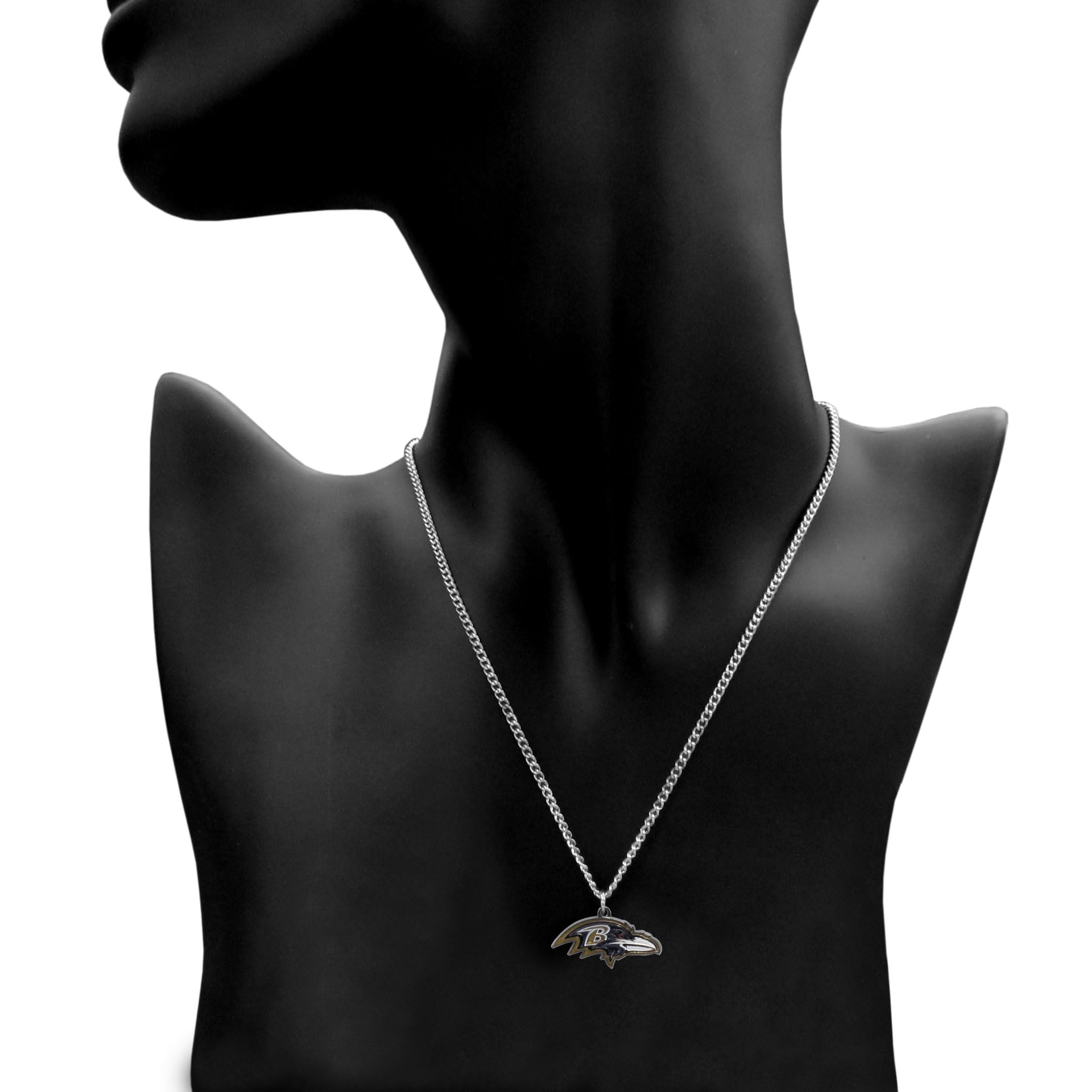Siskiyou NFL Cadena Collar con pequeño Colgante, 20 ", Plata