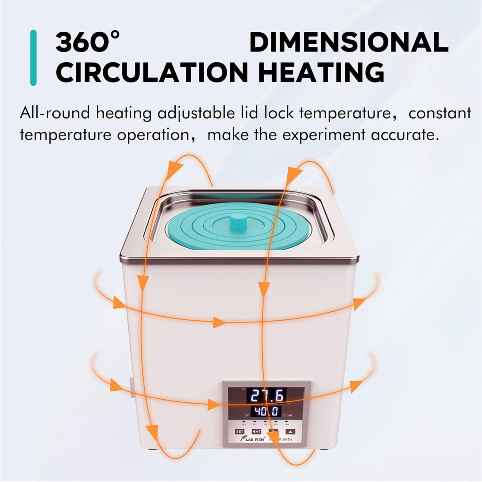 baño María De Laboratorio De 300 W, Calentador De Tanque De Agua De Temperatura Constante De 3 L con Pantalla Digital, Temperatura Máxima 100 ℃/Rango De Tiempo: 0-8 H, para Enseñanza