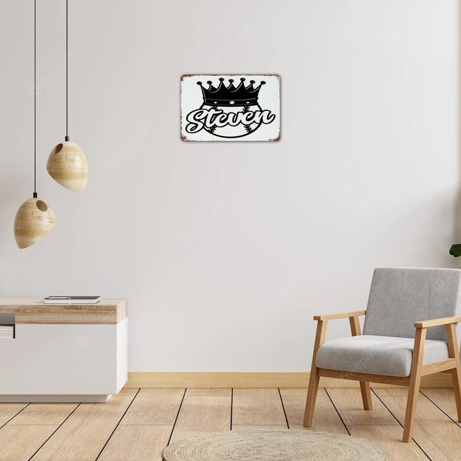 Targa da parete con motivo a baseball, decorazione artistica antica da