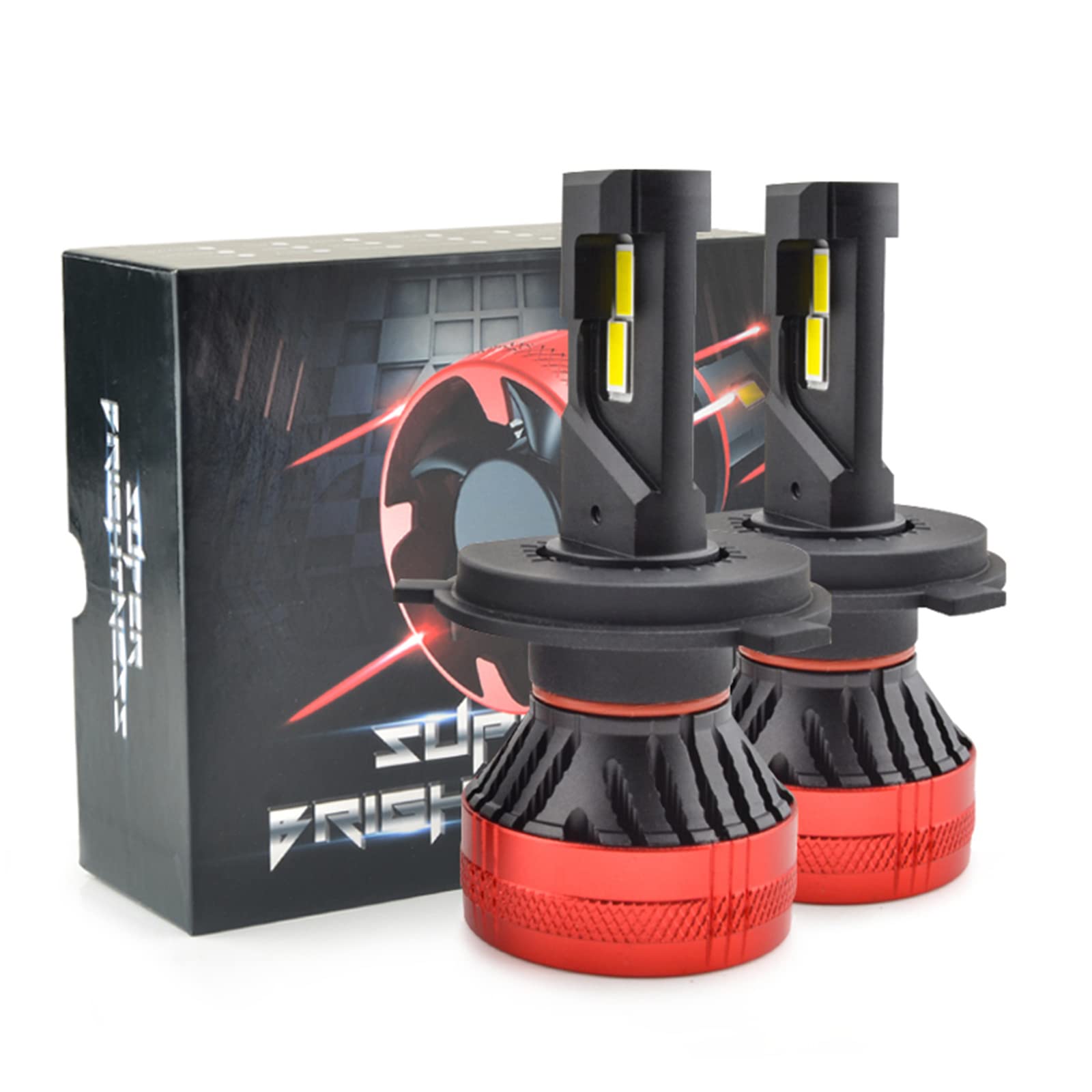 Bombillas LED Para Faros Delanteros, 10000 Lm, Haz Alto Y Bajo Más Brillante, 6000 K, Kit De Conversión LED Superbrillante Blanco Frío, Paquete De 2,H4