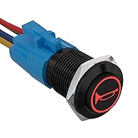 Vista 10 de APIELE Interruptor de palanca de bocina de altavoz momentáneo de 0.630 in y 12 V, orificio de montaje de 0.63 pulgadas, orificio de montaje 1NO 1NC