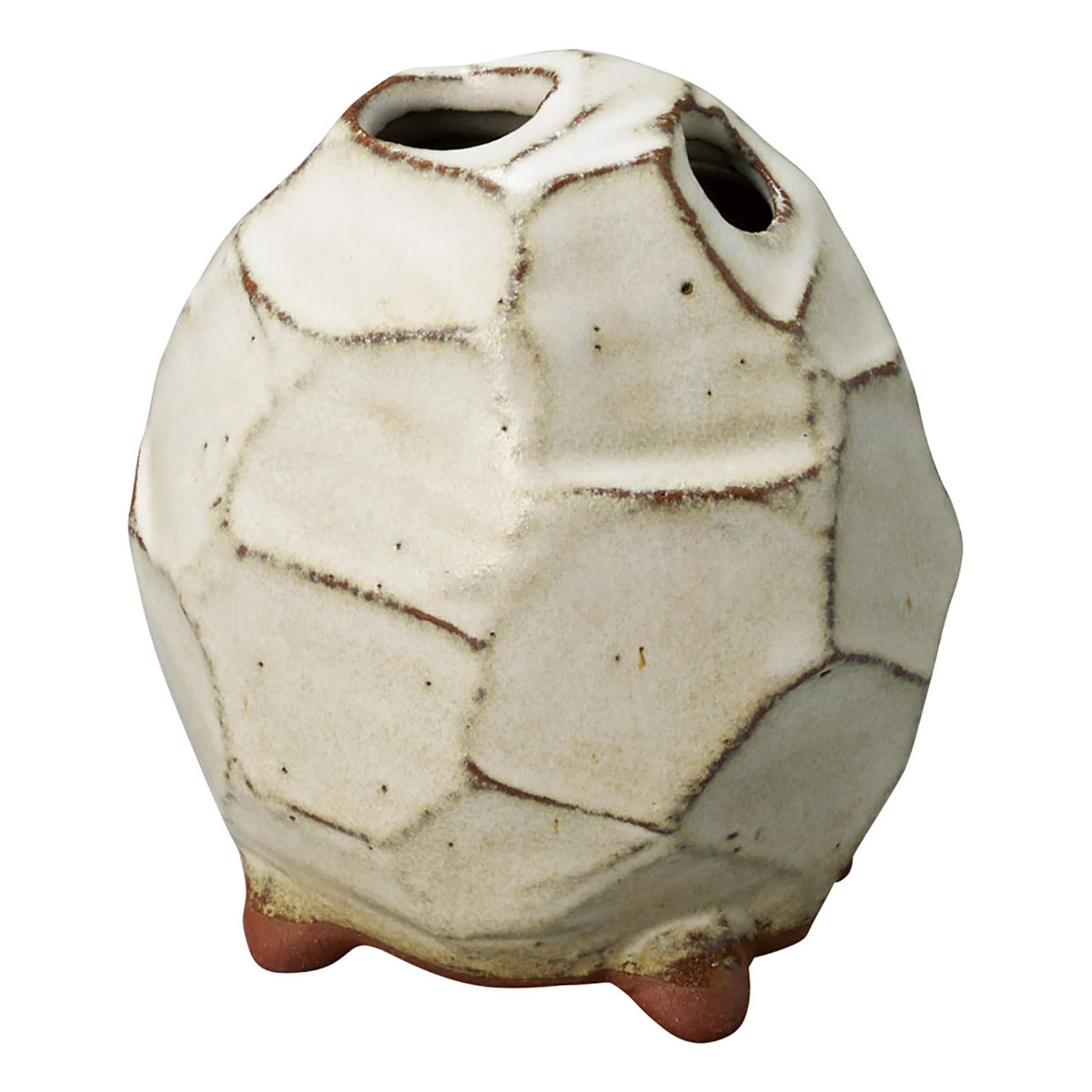 Shigaraki Ware Mini Footed Vase White Glaze Ceramic 3.9in Japan