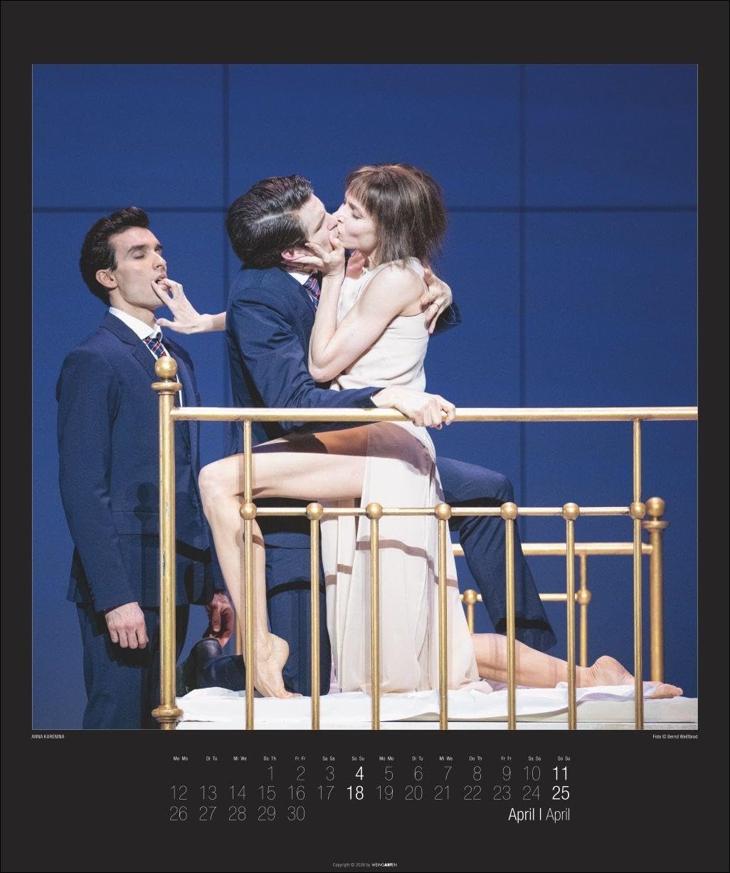 Stuttgarter Ballett Kalender 2027: Meisterfotograf Bernd Weißbrod setzt die Stars des berühmten Ballett-Ensembles perfekt in Szene. Ein Fotokalender für Tanzbegeisterte. 46x55 cm Hochformat.