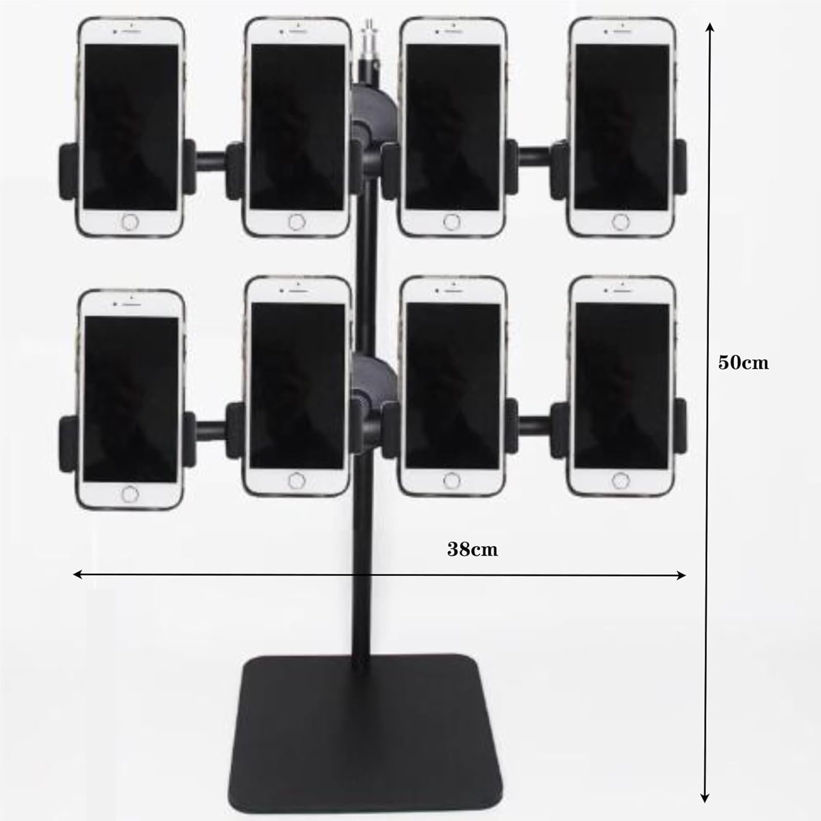 Generico Supporto per Cellulare Girevole a 360° per Streaming Live, videoconferenze e Giochi - Supporto multidispositivo per Un Massimo di 8 telefoni - Accessorio Ideale per Lo Studio