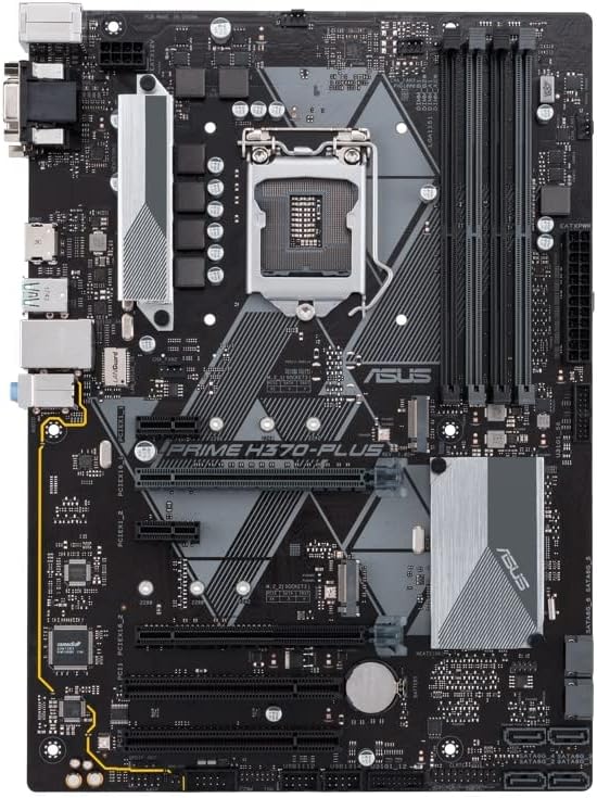 Close-up of the LGA1151 CPU socket on the ASUS Prime H370M-Plus motherboard.