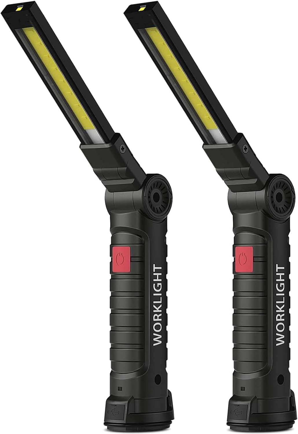MODOAO Work Light for Gift, 2 Pack LED Flashlight Rechargeable Emergency Inspection Lamp 360° Rotate Mechanic Light with Magnetic Base Hook (4 Pack)