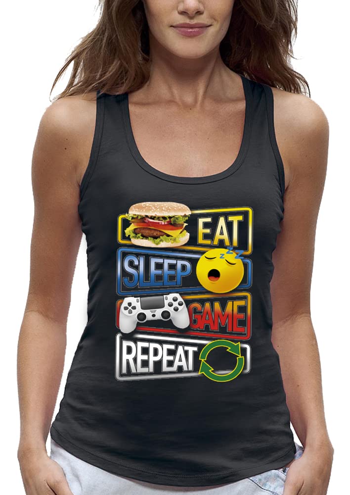 Débardeur Eat Sleep Game Repeat motif imprimé résistant - 5