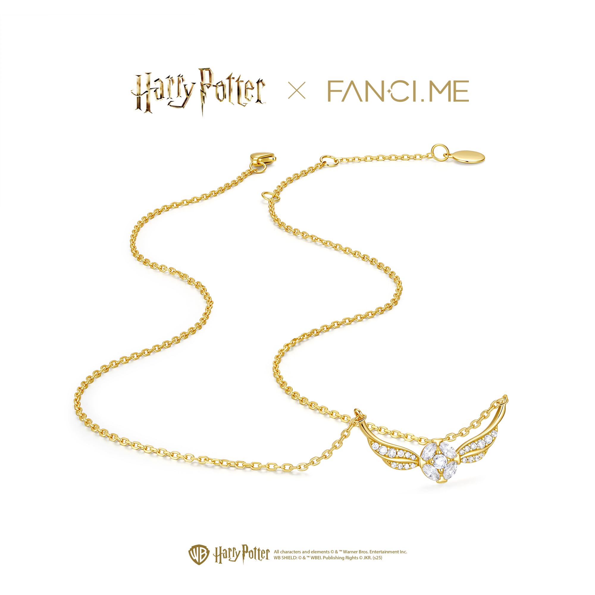 FANCIME X Harry Potter Collaboration – złoty snitch naszyjnik, prezent dla kobiet i dziewcząt