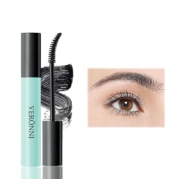 Black Waterproof Mascara No Clump Volumizing Eyelash Smudge Proof Mascara Black Curved 4D Silk Fiber Brush Natural Extension Lash Mascara Curved Fiber Brush
