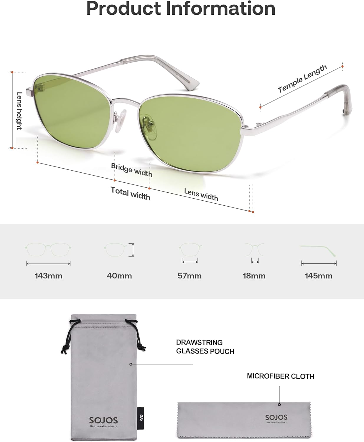 SOJOS Retro Oval Polarized Sunglasses for Women Men Vintage 90s Style Womens Mens Sunnies Sun Glasses SJ1245 - Image 5